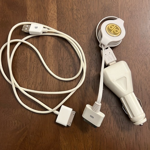 Apple Other - Apple 30-pin dock connector iphone chargers, 1 USB charger and 1 car charger